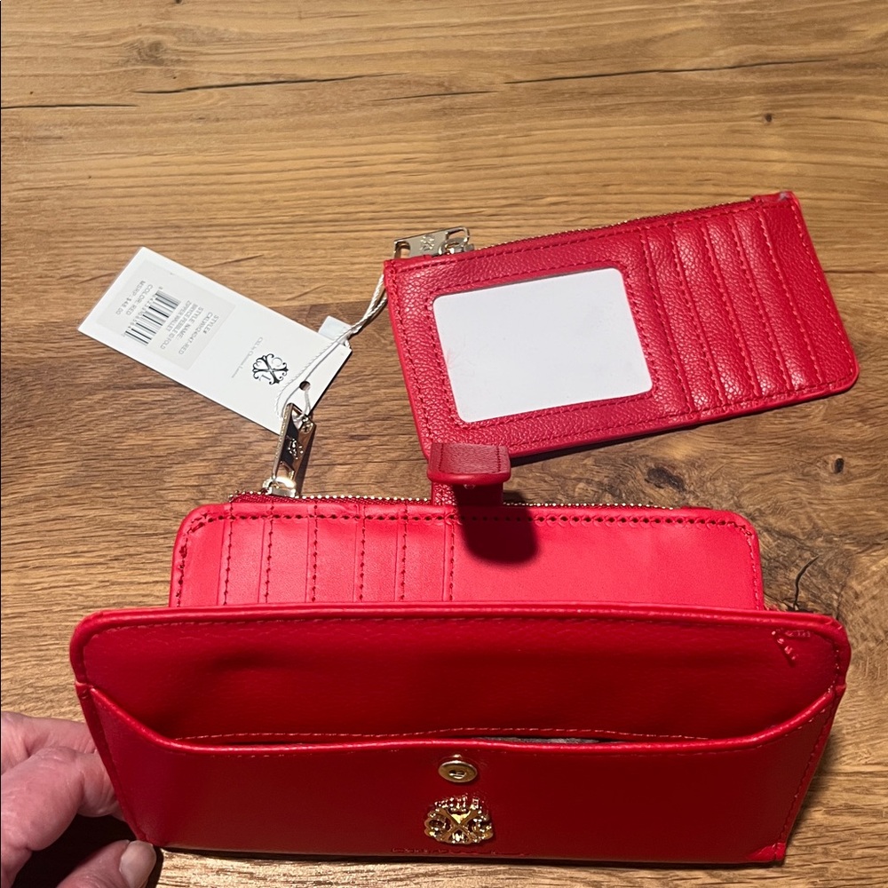 NWT CXL by Christian Lacroix Red Bryce Pebble Zipper Wallet Reg. $48 - Picture 5 of 12